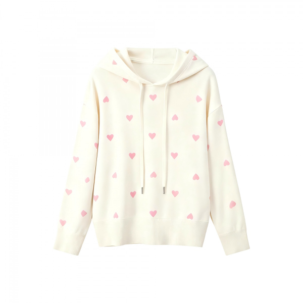 Stylish Women's Long-Sleeve Hooded Pullover Sweatshirt, New Cotton-Nylon, Casual, Versatile for Knitted Wear