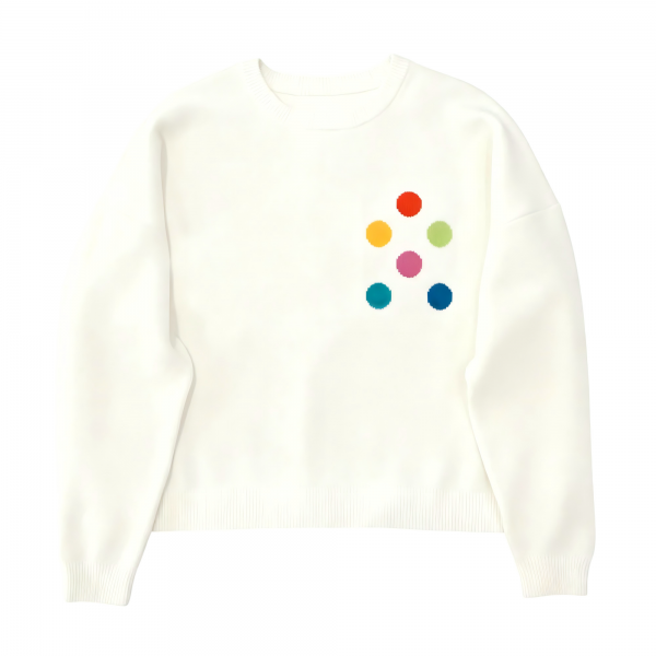 Designer Jacquard Knit Pullover Sweater, Cotton Knitted