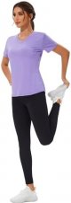 6 Pack Workout Shirts for Women Short Sleeve V-Neck Athletic Yoga Running Tops Moisture Wicking Quick Dry T-Shirt for Casual
