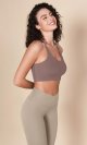 Halter Sports Bra for Women Non Padded Strappy Cropped Tops Workout Yoga Crop