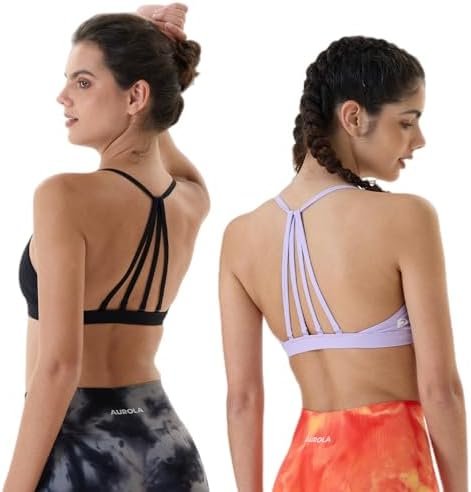 Workout Sports Bras Women Athletic Removable Padded Backless Strapy Minimal Crop Top