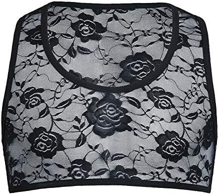 Men's Sissy Lace Floral Muscle Tank Top Round Neck Mesh Undershirt Semi Transparent Vest Singlet Gym Sports Half Top