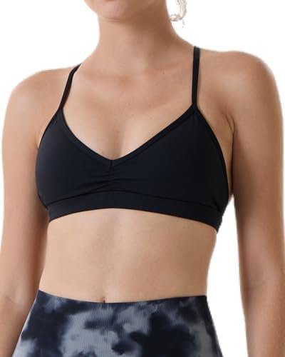 Workout Sports Bras Women Athletic Removable Padded Backless Strapy Minimal Crop Top