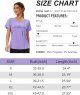 6 Pack Workout Shirts for Women Short Sleeve V-Neck Athletic Yoga Running Tops Moisture Wicking Quick Dry T-Shirt for Casual