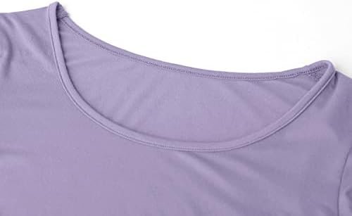 Long Sleeve Crop Tops for Women Workout Basic Clothes for Teen Ladies Fitted Slim Scoop Neck Cute Yoga Shirts