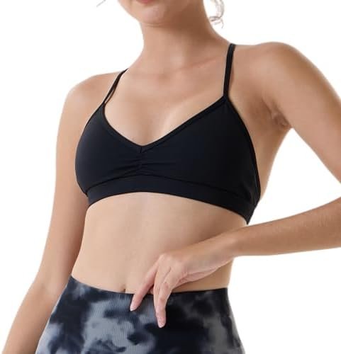 Workout Sports Bras Women Athletic Removable Padded Backless Strapy Minimal Crop Top