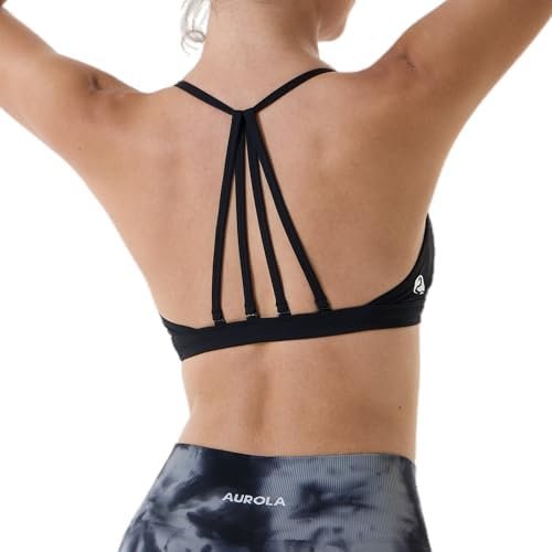 Workout Sports Bras Women Athletic Removable Padded Backless Strapy Minimal Crop Top