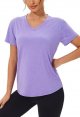 6 Pack Workout Shirts for Women Short Sleeve V-Neck Athletic Yoga Running Tops Moisture Wicking Quick Dry T-Shirt for Casual