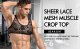 Men's Sissy Lace Floral Muscle Tank Top Round Neck Mesh Undershirt Semi Transparent Vest Singlet Gym Sports Half Top