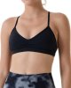 Workout Sports Bras Women Athletic Removable Padded Backless Strapy Minimal Crop Top