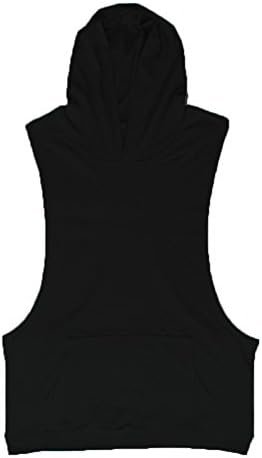 Men's 2 Pack Muscle Sleeveless Hoodies Tank Tops Gym Workout Hooded Bodybuilding T Shirt