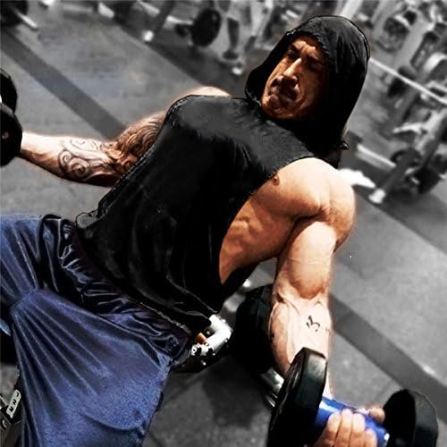 Men's 2 Pack Muscle Sleeveless Hoodies Tank Tops Gym Workout Hooded Bodybuilding T Shirt